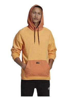 Men's Two-Tone Orange Pullover Hoodie Sweatshirt